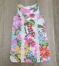 LILLY PULITZER TARGET Nosey Posey Pink & White FLORAL Summer Shift Dress~S 6/6X