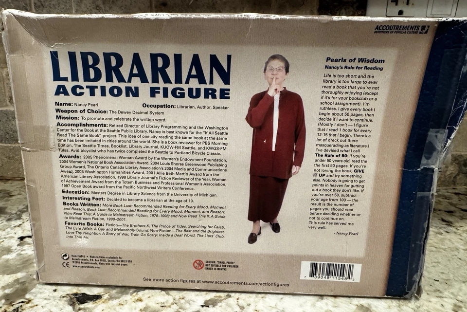 Deluxe Nancy Pearl Librarian Action Figure Seattle Public Library NIB - image 4 of 4