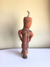 Artisan Handcrafted Folk Art Primitive Halloween Pumpkin Fall Cloth Rag Doll