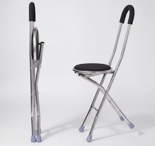 Bastone da Passeggio Pieghevole Portatile Sedile Regolabile Alluminio Canna Sedia Sgabello M8