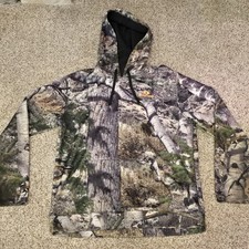 Mossy Oak mens size L camo hooded pullover hoodie sweater drawstring EUC