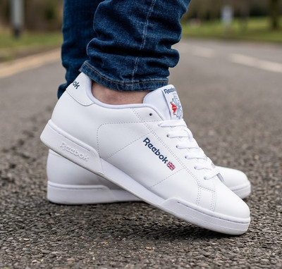 Reebok Classic NPC II Turnschuhe alle UK-Größen weiß Retro 80er Klassiker RNPC2WB