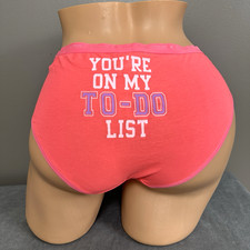 Vintage Victoria s Secret Panties Hiphugger Large You're On My To Do List Pink