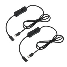 3.28ft USB Extension Cable with Switch Type C Adapter Data Power Cord 2pcs