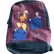 Vintage Disney Winnie the Pooh Piglet Tigger Backpack with Embroidery Pockets
