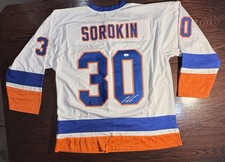 NY Islanders, Ilya Sorokin, Signed XL Custom Jersey, JSA Authenticated