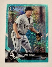2018 Bowman Chrome Prospects Jake Burger #BCP37 Aqua Shimmer Refractor /125