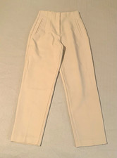 Zara Womens Beige Solid Pleated Tapered Leg Dress Pants Regular Size S