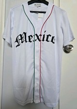NWT Mis Inicios Mexico Baseball Jersey Shirt Men's Size S White