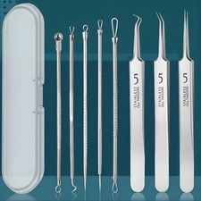 Acne Needle Blackhead Remover - Pimple  Comedone Extractor Tool Kit with Tweeze