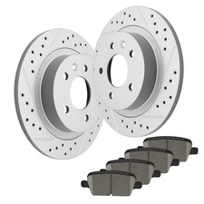 Rear Disc Brake Rotors Brake Kits Ceramic Brake Pads Drilled and Slotted Disc
