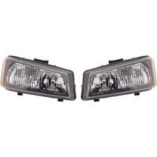 Headlight Set Fits Chevrolet Silverado 1500 2003-2006 Halogen Smooth Reflector