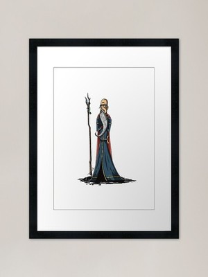 Zauberer mit einer Eidechse gerahmtes Kunst Pri gerahmtes Wandbild Poster Leinwanddruck Bild