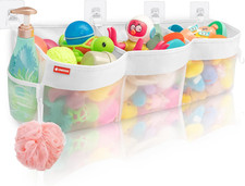 3 Compartment Horizontal Bath Toy Organizer for Tub,Extra Large Capacity 4.95 Ga