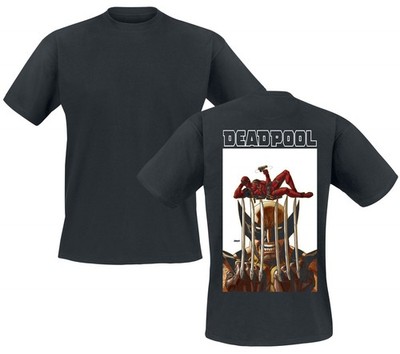 Deadpool T-Shirt Herren Deadpool & Wolverine - Striking Pose schwarz
