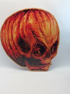 Treat Or Treat Sam  Wood Plaque Sign Wall Art Horror Pumpkin Halloween