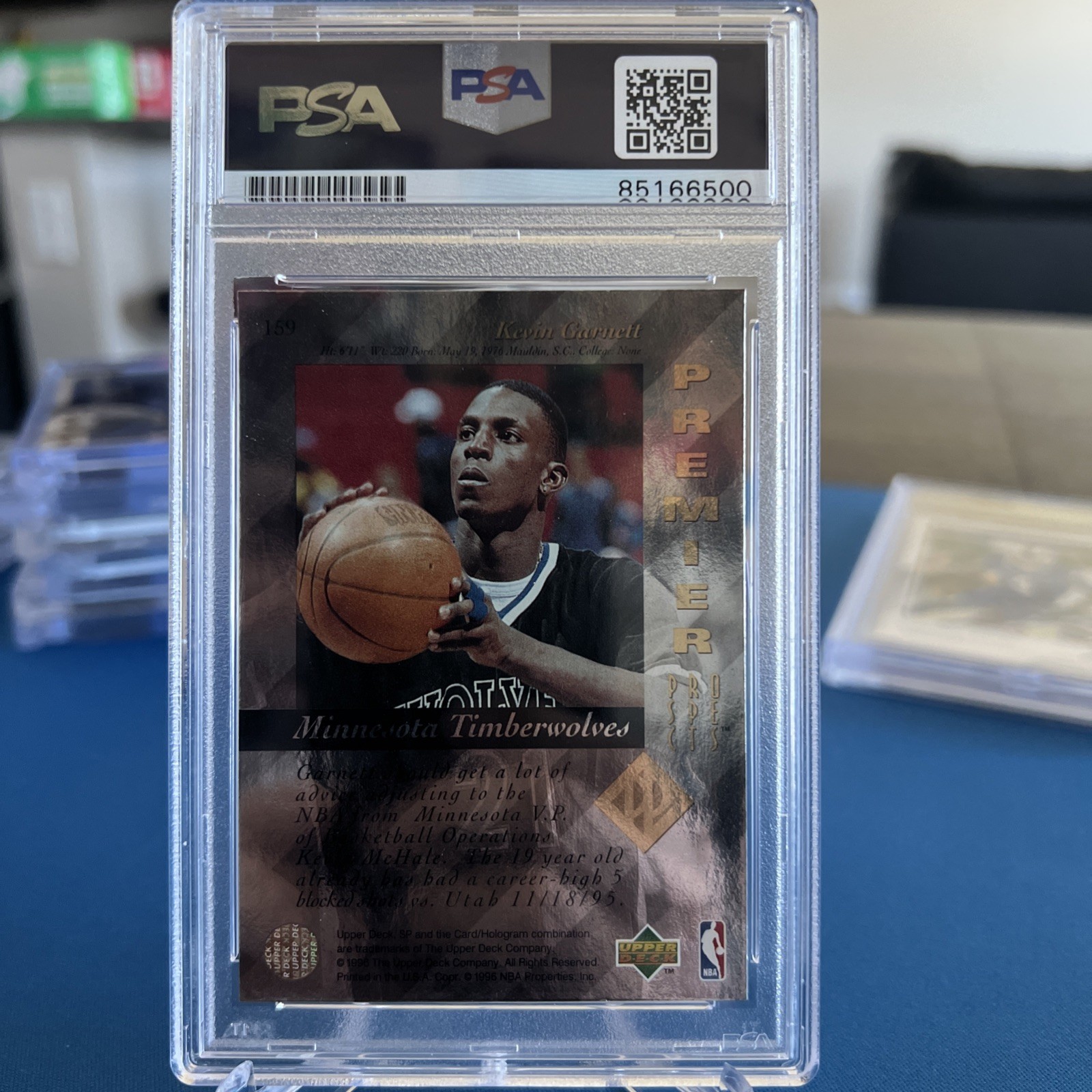 💎 1995-96 SP Premier Prospects Kevin Garnett #159 Rookie AUTO!! PSA 10 💎  view 2