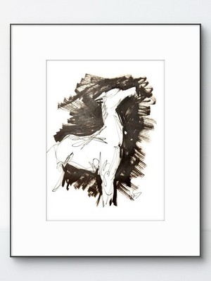 SAMATOWIC Original Abstract Dog 9x12 Paper Ink Sketch Signed Fine Art 28