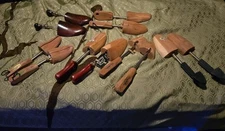 Vintage Wooden Shoe Trees Lot Mixed Brands Florsheim Woodlore Thom McAn 6 Pair 