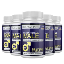 Bio Max Pro- Men's Health & Bodybuilding- 5 Bottles- 300 Tablets
