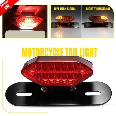 16 LED Motorcycle Quad ATV Turn Signal Brake License Plate Integrated Tail Light