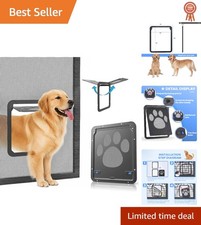 Large Lockable Pet Door for Sliding Screens - Convenient Insect-Proof Access