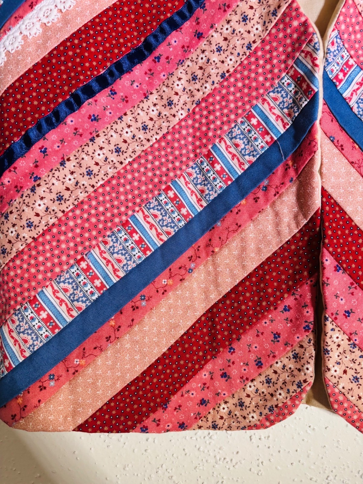 Handmade Quilted Patchwork Vest V-Neck Multicolor… - image 5