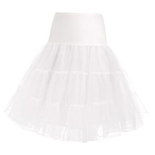 Women 50s Petticoat Skirts Tutu Crinoline Slips Underskirts Large White