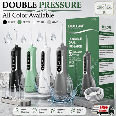 Luxecare Luxe Zahnseide 2026 verbesserte tragbare Munddusche 360 ml 5 Düsen UK
