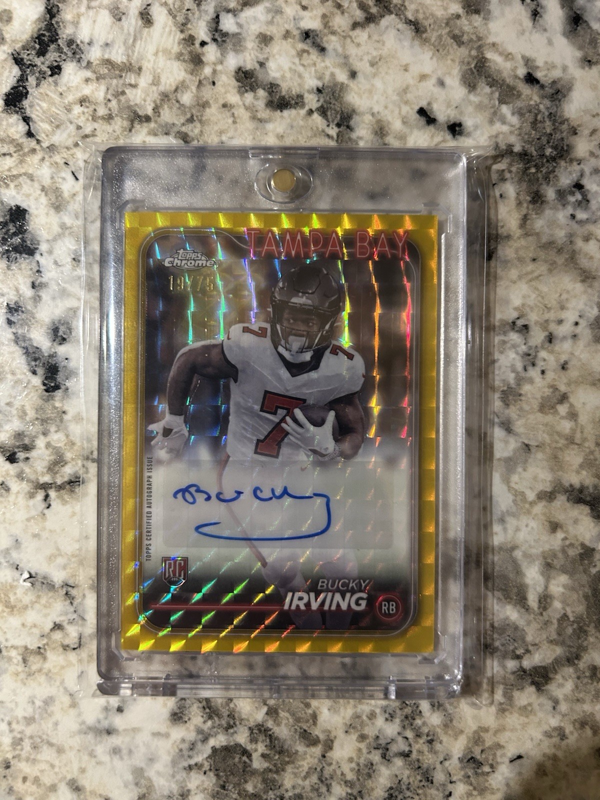 2024 Topps Chrome Rookie Auto Bucky Irving Yellow Geometric Refractor /75 (AU)