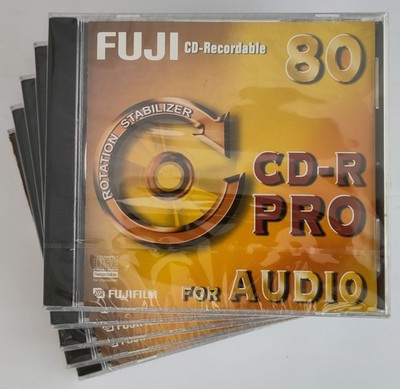 Fuji CD-R Pro 80 VERSIEGELT NEU 5er Pack leere beschreibbare CDs ''für Audio'' 