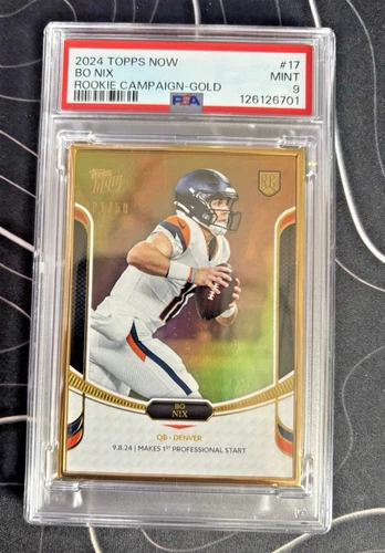 2024 Topps Now- BO NIX- Rookie Campaign - GOLD # 1/50 (FIRST PRINT)-PSA 9 POP 1