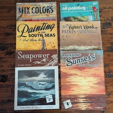 Vintage How to Painting Books Lot of 4 Walter Foster Seapower Sunsets South Seas