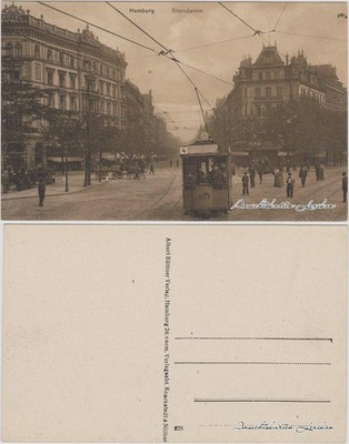 St. Georg-Hamburg Steindamm with Tram Line 4, Busy 1914
