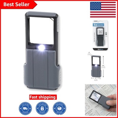 MiniBrite 5X LED Lighted Magnifier, Portable Optical Aid with Protective Sleeve