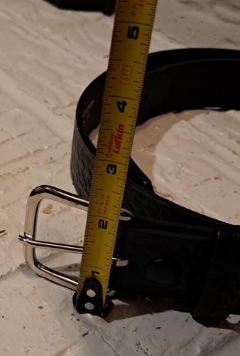 Herren Boston schwarz Werkzeug Leder Gürtel Basketweave Muster silberne Schnalle Gr.40 #6606 - Bild 13 von 14