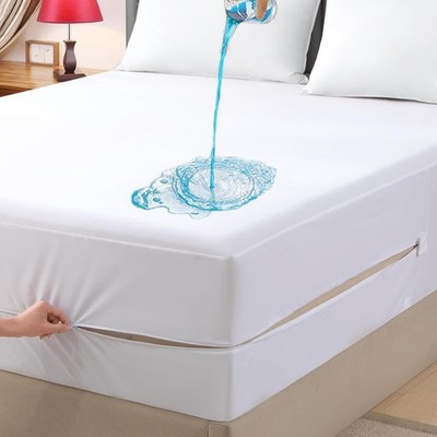 4AS Wasserdichter Matratzenschoner Doppelbett - Bettwanze & Hausstaubmilbe Doppelbett, Weiß 