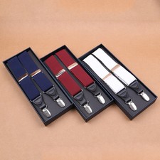 Men's Suspenders 3 Clips Adult Elasticated Middle-Aged Elderly Trousers Braces