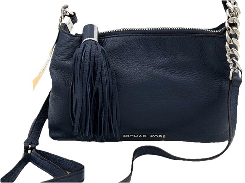 Michael Kors Navy Blue Leather Bedford Tassel Crossbody Handbag Purse NWT!