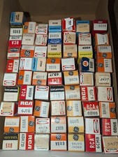 Lot of 64 Electron - RADIO - TELEVISION TUBES Various Models Boxes RCA, GE more