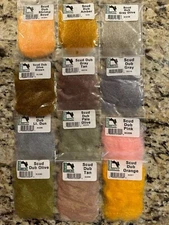 Hareline KRYSTAL DUB - 11  COLOR DUBBING SET -  Fly Tying flash dub for Nymphs