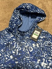 NWT Under Armour Fleece Printed Hoodie Sweatshirt 1376317 Girls XL Blue Printed