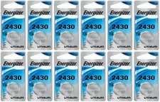 Energizer CR2430 CR 2430 DL2430 Lithium 3V 12 Batteries