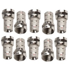 F Connector Pack: Easy Twist On Screw on F plug Connectors for RG6 WF100 CT100