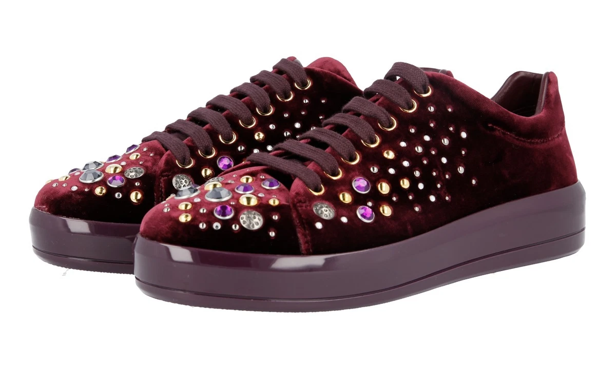 Prada velvet store sneakers
