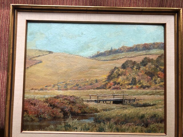  LEGH MULHALL KILPIN, [CAN 1853-1919]. original O/B framed signed landscape.