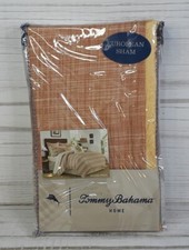 Tommy Bahama Home Pillow Sham Euro Sunrise Stripe 26x26 Coral Tropical Fringe