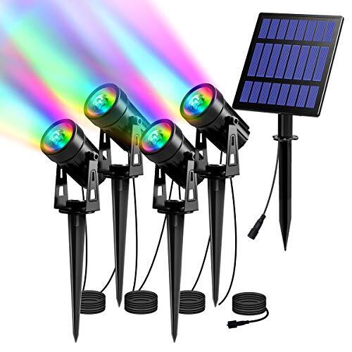 Solar Landscape Spotlights - 4 in 1 Solar Powered Garden Spike Lights,