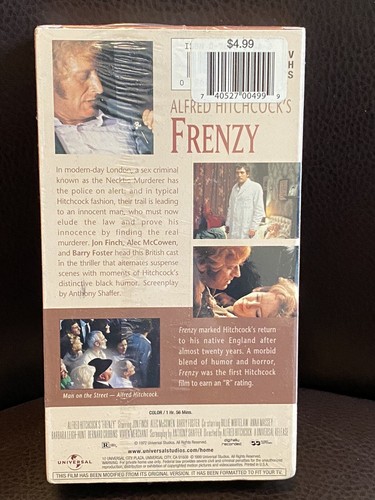 FRENZY (VHS 1999) ALFRED HITCHCOCK NWT The Alfred Hitchcock Collection - Imagen 2 de 3