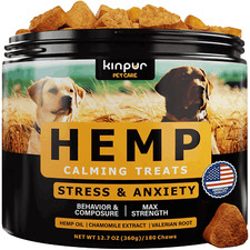 Natural Calming Chews for Dogs with Hemp Oil and Valerian Root  Aid during